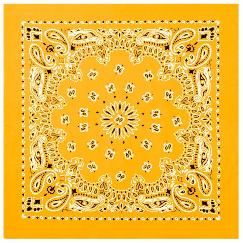 Bandana Face Mask Cover Head Wrap Scarf 100% Cotton Paisley Yellow